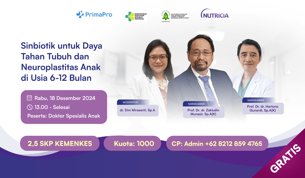 Ayo Ikuti WEBINAR GRATIS 2.5 SKP dengan Topik Sinbiotik 18 Desember ini!